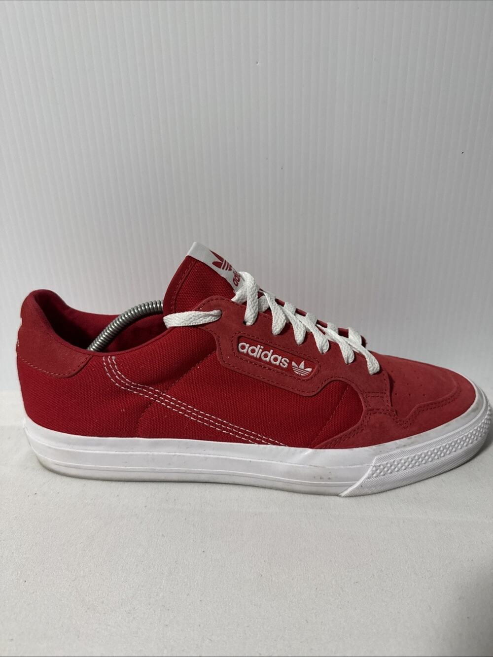Adidas Continental Vulc EF3525 Scarlet Red White Suede Men's Size 11